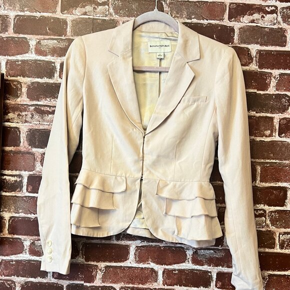 Banana Republic Jackets & Blazers - Banana Republic Lyocell Blend Peplum Blazer 0
